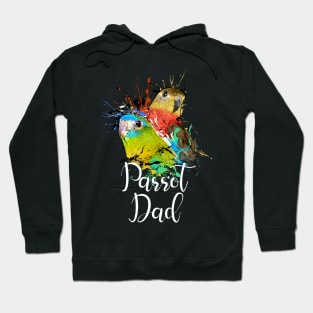 Turquoise Parakeet Parrot Dad Black Hoodie